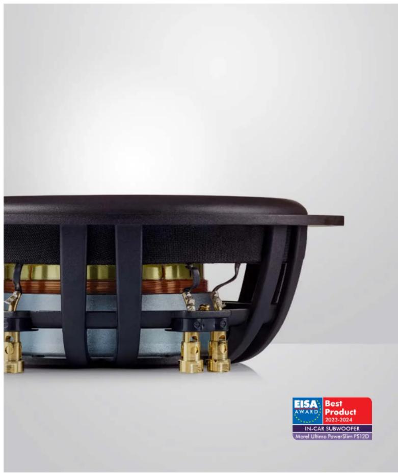 EISA AWARD Best Product 2023-2024 IN-CAR SUBWOOFER Moral Ultimo PowerSlim PS12D