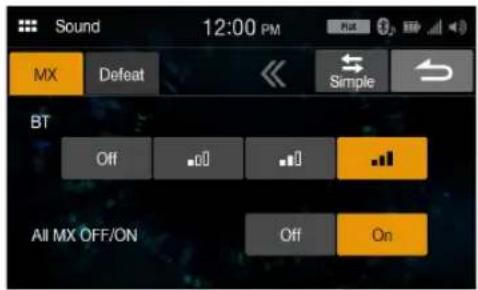 ALPINE iLX-W650 - Touch [On] of "All MX OFF/ON". - 1