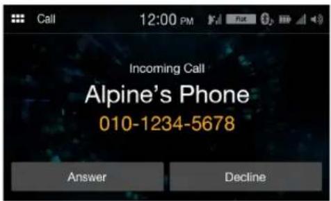 ALPINE iLX-W650 - Answering a Call - 1