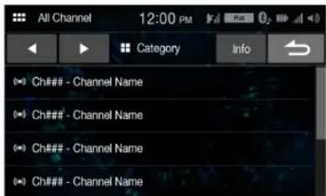 ALPINE iLX-W650 - Category browsing mode screen example - 1