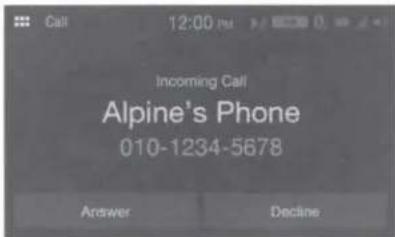 ALPINE iLX-W650 - Answering a Call - 1