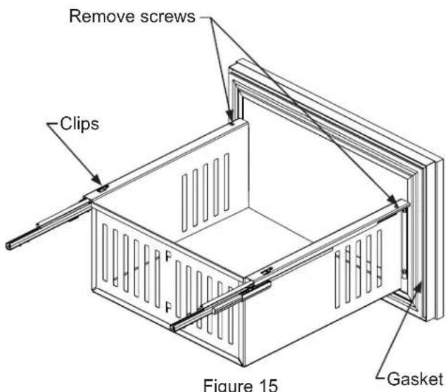 Remove screws Clips Figure 15 Gasket