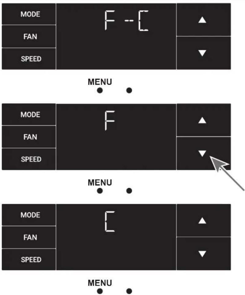 MODE F - C FAN SPEED MENU MODE F FAN SPEED MENU MODE F FAN SPEED MENU