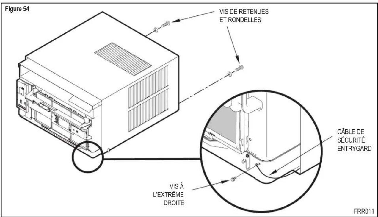 Figure 54 VIS DE RETENUES ET RONDELLES CÂBLE DE SÉCURITÉ ENTRYGARD VIS À L'EXTRÊME DROITE FRR011