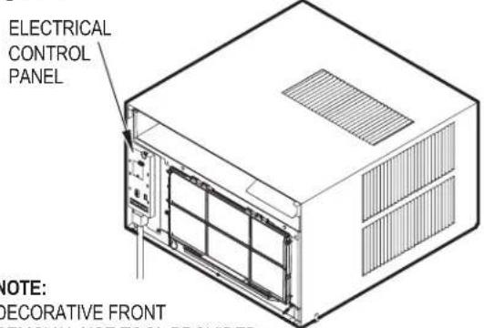 ELECTRICAL CONTROL PANEL NOTE: DECORATIVE FRONT REMOVAL HOT TOOL PROVIDER