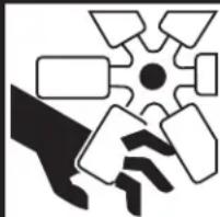 Black and white icon depicting a hand holding a device with multiple square components (no text or symbols)
