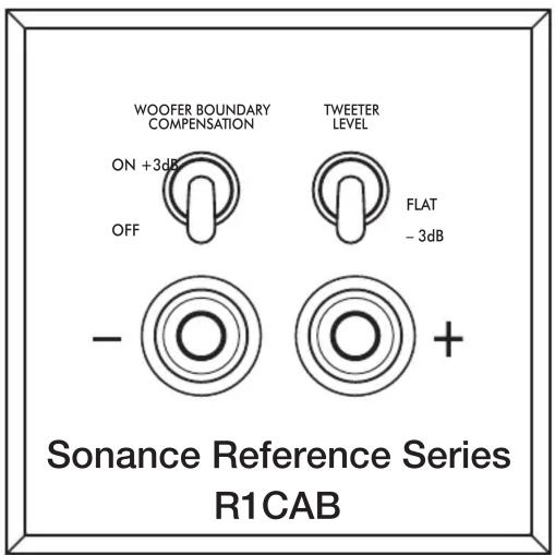 WOOFER BOUNDARY COMPENSATION TWEETER LEVEL ON +3dB OFF FLAT - 3dB - + Sonance Reference Series R1CAB