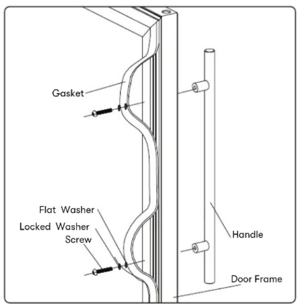 Gasket Flat Washer Locked Washer Screw Handle Door Frame