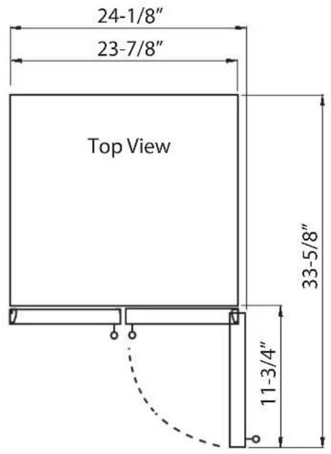 24-1/8" 23-7/8" Top View 33-5/8" 11-3/4"