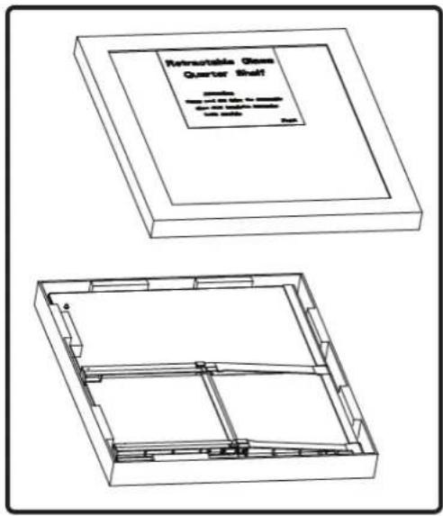 Retractable Glass Quarter Shelf