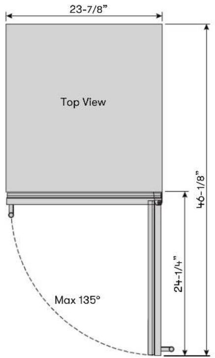 23-7/8" Top View 46-1/8" 24-1/4" Max 135°