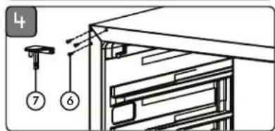 Diagram showing a lifting mechanism with numbered components and directional arrows indicating motion or force