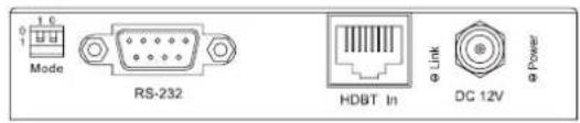 1.0 Mode RS-232 HDBT In Link DC 12V Power