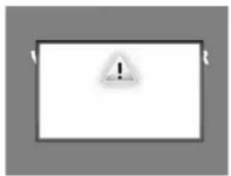 Warning symbol image with exclamation mark inside a rectangular frame