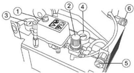 Technical diagram of a mechanical assembly with numbered components for identification