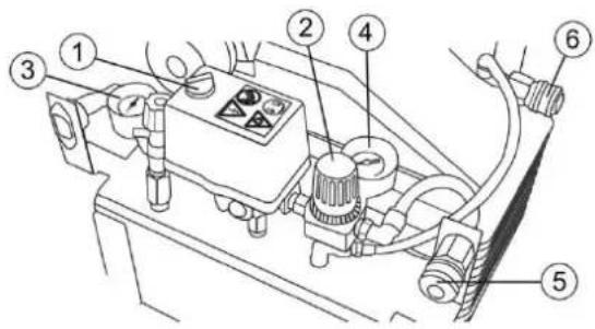 Technical diagram of a mechanical assembly with numbered components for identification