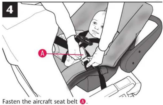 4 A Fasten the aircraft seat belt A.