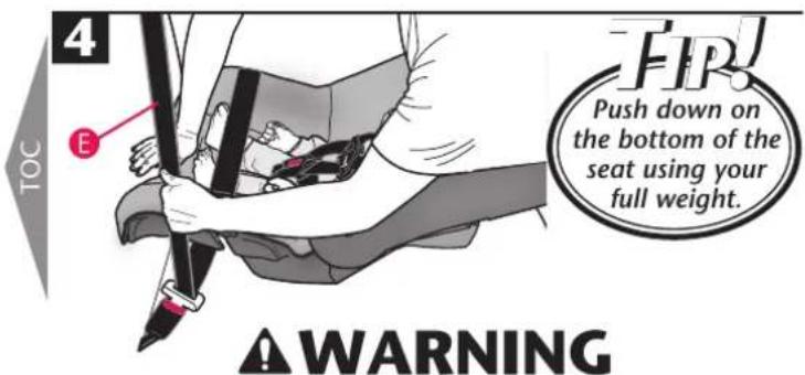 4 TOC E FRJ Push down on the bottom of the seat using your full weight. WARNING