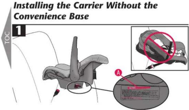 Installing the Carrier Without the Convenience Base TOC 1 A