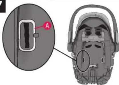 Technical diagram of a helmet component with labeled parts A and B, showing internal structure and detail view.