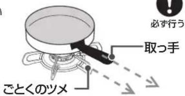 必ず行う 取っ手 ごとくのツメ