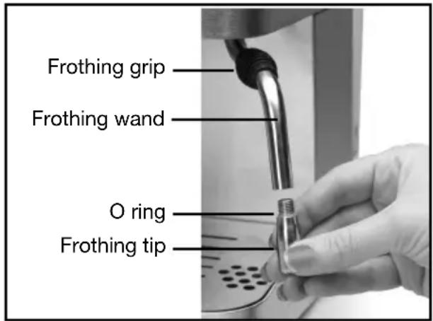 Frothing grip Frothing wand O ring Frothing tip