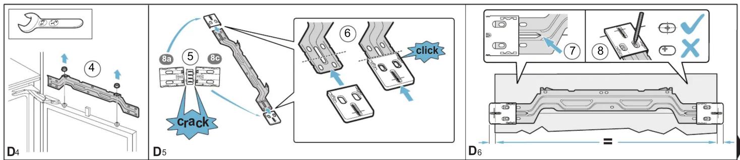 D4 ④ 8a ⑤ 8c crack D5 ⑥ click D6 ⑦ ⑧ =