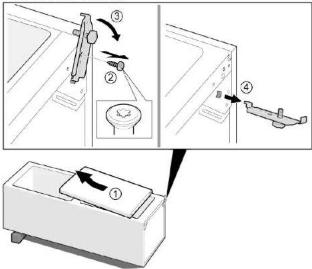 Profilo BD3086WFDN - Smontaggio della cerniera inferiore della porta - 1