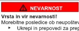 Profilo BD2055WFVN - Struktura opozoril - 2