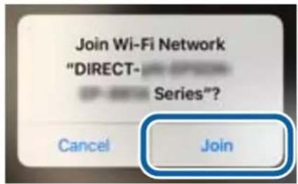 Join Wi-Fi Network "DIRECT- Series"? Cancel Join