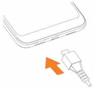 ALCATEL 1S - Opladning af batteriet - 1