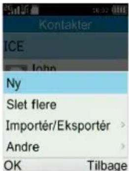 Kontakter ICE John Ny Slet flere Importér/Eksportér > Andre > OK Tilbage