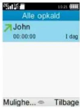 Alle opkald John 00:00:00 I dag Mulighe... Tilbage