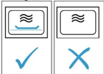 Two identical icons showing a boat with a wavy line and a checkmark and an X symbol, likely indicating equivalence or verification.