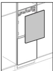 Ren arkitektonisk linjetegning af et skab eller en garderobe uden tekst, tal eller symboler.