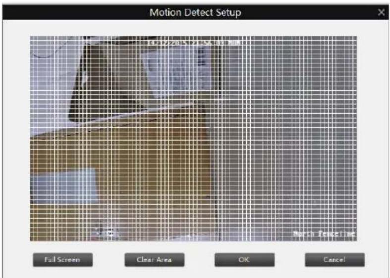 Motion Detect Setup Full Screen Clear Area OK Cancel