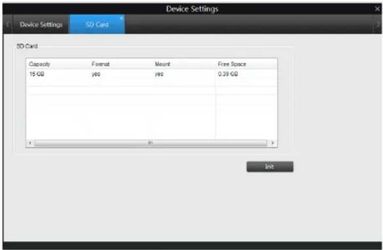Device Settings SD Card SD Card Capacity Format Mount Free Space 15 GB y66 y98 0.39 GB ... ... ... ... ... ... ... ... ... ... ... ... ... ... ... ... ... ... ... ... Init