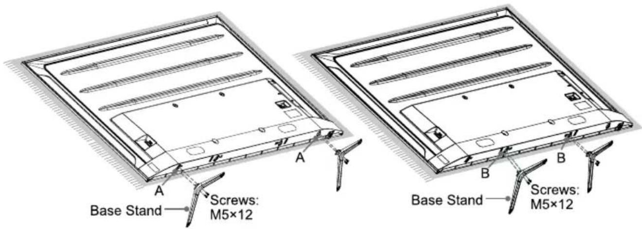 A Skruer: M5×12 B Skruer: M5×12 A B Bundstativ
