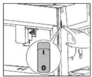 Technical diagram showing a mechanical assembly with labeled components and an inset magnified view of a component with 'I' and 'O'.