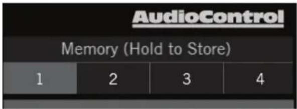 AudioControl Memory (Hold to Store) 1 2 3 4