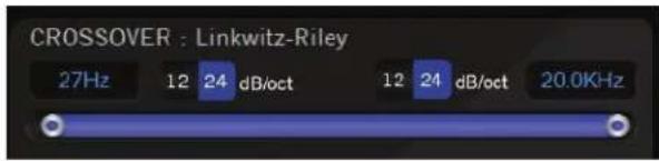 CROSSOVER : Linkwitz-Riley 27Hz 12 24 dB/oct 12 24 dB/oct 20.0KHz