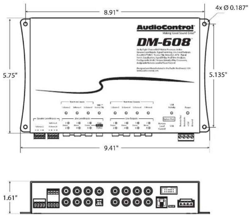 AudioControl® Making Good Sound Great® DM-608® 4x Ø 0.187" 5.75" 9.41" 1.61" 4x Ø 0.187" 5.135"