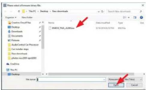 Please select a software library file. This PC > Desktop > New downloads Search New downloads Organise > New Folder Create Group Files Desktop Downloads Documents Pictures AudioControl Car Processor Car Installer steps Non-Downloads PhotoRev2000-epi4001 OneDrive This PC Desktop File name: Firmware: TBA-20003a Open Cancel