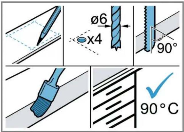 Ø6 x4 90° 90°C