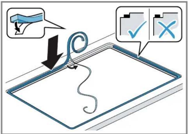 Diagram illustrating cable installation with directional arrows and document check options