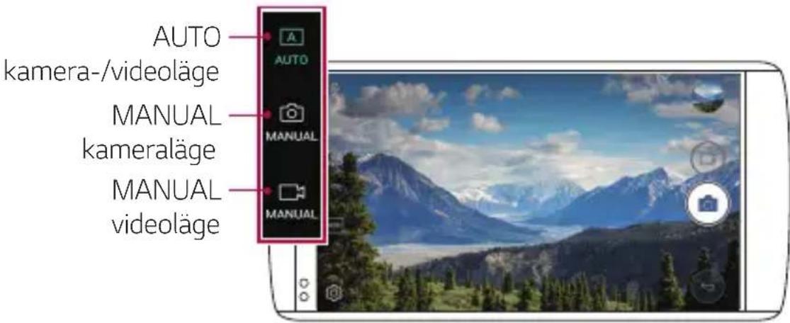AUTO kamera-/videoläge MANUAL kameraläge MANUAL videoläge