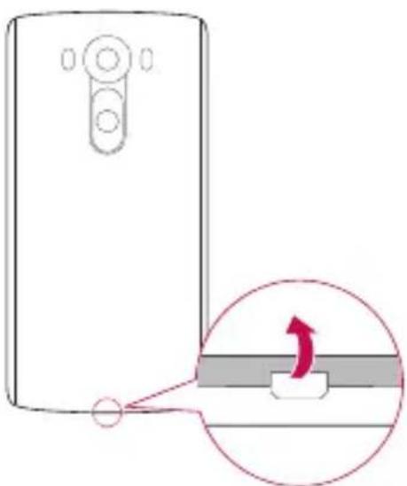 LG V10 - Sätta i Nano-SIM-kortet och batteriet - 2