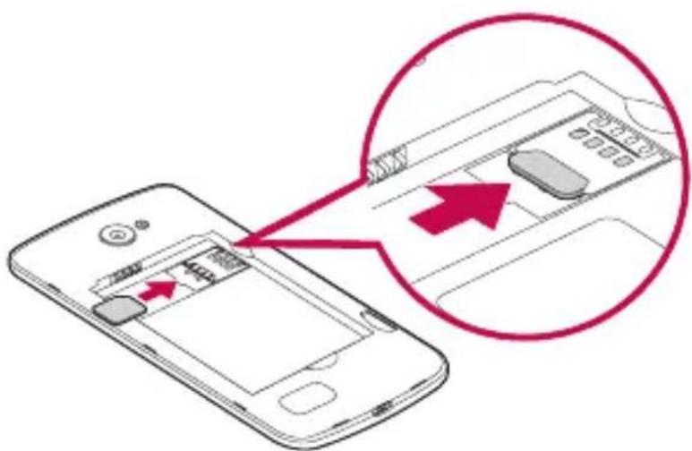 LG Leon - Sätta i SIM-kortet och batteriet - 2