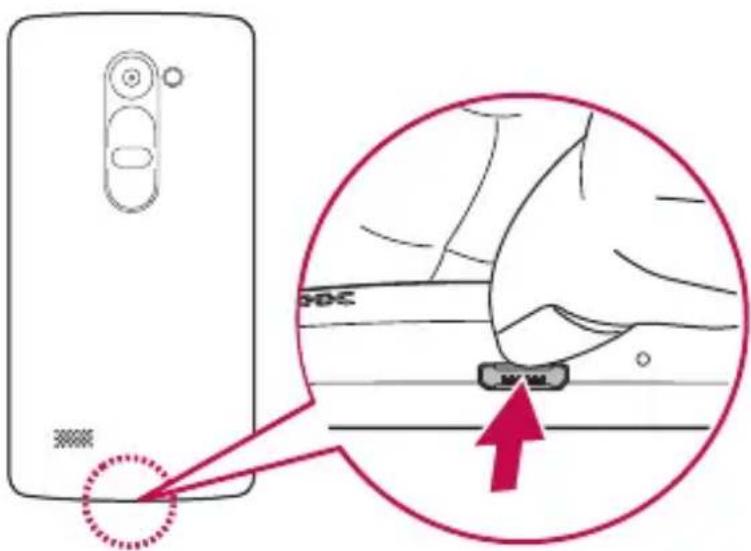 LG Leon - Sätta i SIM-kortet och batteriet - 1