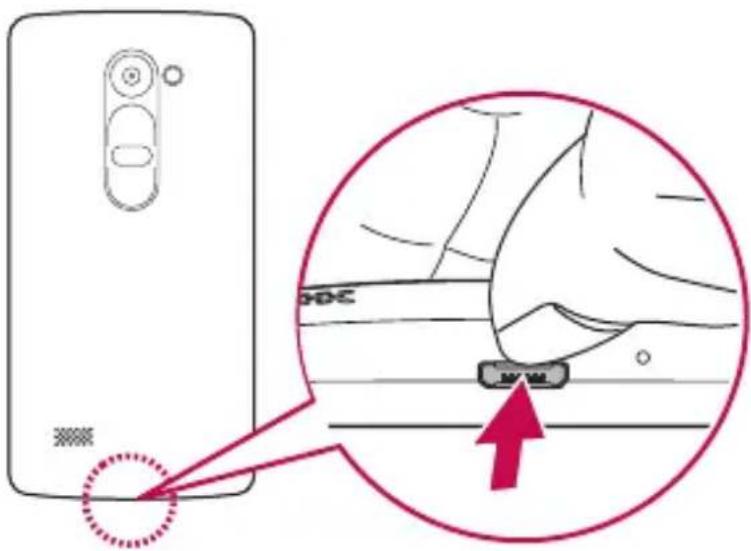 LG Leon - Installerer SIM- eller USIM-kortet og batteriet - 1